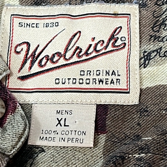 Woolrich EAGLES BIRD flannel shirt men’s XL burgundy feather 90s dad Shirt woods - Picture 2 of 14